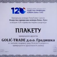 Kompaniji Golić Trade d.o.o. uručena plaketa od strane Privredne komore